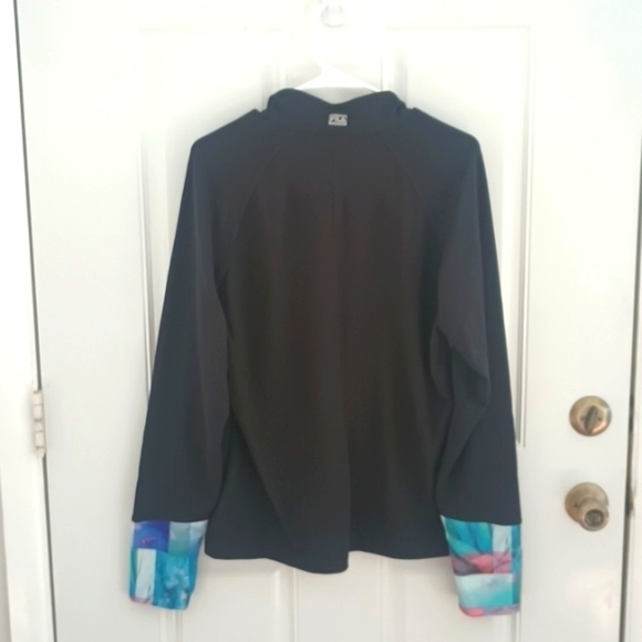 Fila Running black and floral print pullover half zip sweatshirt jacket size XL - Picture 4 of 9